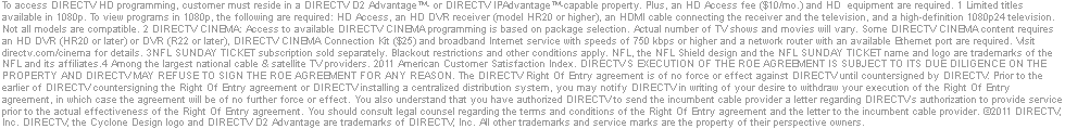 DIRECTV D2 Advantage Terms